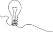 © harry - Continuous one line drawing of light bulb in minimalist outline style Pro Vector