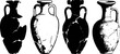 © smth.design - ancient broken and restored clay amphora vases silhouette collection