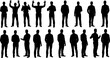 © Afia - Collection of various black silhouettes of a man in different poses
