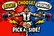 © IJ-studio - Man overwhelmed by conflicting opinions, choosing between right and wrong