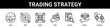 © Syafii5758 - Trading Strategy web banner icon set collection solid style.