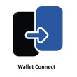 © VIDCRAFT - Digital wallet connection icon with an arrow indicating data transfer for secure online transactions
