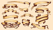 © artbalitskiy - Set of scroll ribbon banners in Barocco style. Hand drawn engraving for your text in vintage traditional technique. For wedding, events, birthday and greetings.