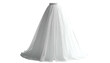 © Mamat - White flowing skirt, floor-length, translucent fabric, simple waistband, ethereal look, isolated on black