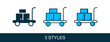 © Iryna - Filled outline Trolley suitcase icon isolated on white background. Traveling baggage sign. Travel luggage icon. Vector