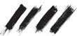 © Articurve - Diagonal grunge brush stroke texture set. Rough black paint smear and distressed ink marks. Vector design elements.