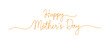 © Line_Arts - Happy Mother's Day banner with handwritten lettering. Continuous text design in a single line drawing.A hand-drawn black greeting for a poster card cover.