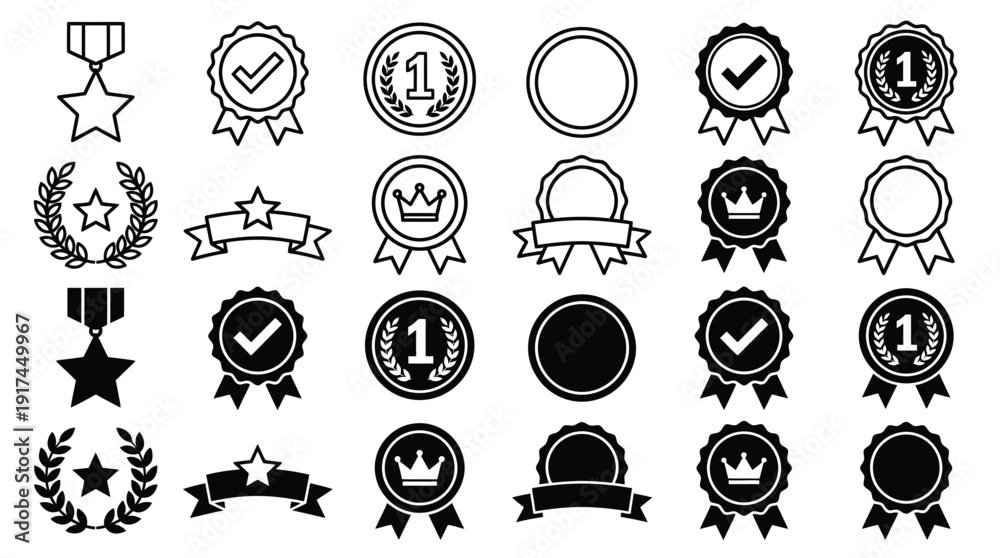 Collection of Military, Award, and Achievement Badges and Insignia in ...