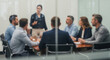 © Shams Gallery - Blurred image of a business presentation in a modern conference room