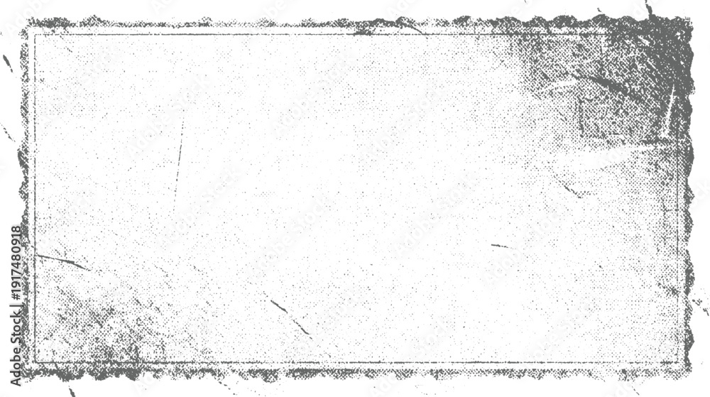 Distressed Retangle Distressed grey rectangular frame with perforated edges and textured ...