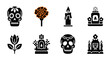© Maureen - Day of the dead icons: skulls, flowers, and altars in bold silhouette style