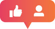 © MdAbu - Social media icons for likes and followers in a gradient speech bubble-PNG