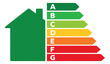© iVGraphic - Modern flat illustration of a house and energy efficiency rating depicting environmental performance levels for real estate and sustainability projects