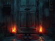 © dewpra - Mysterious front door with candles and shoes hinting at a journey ahead