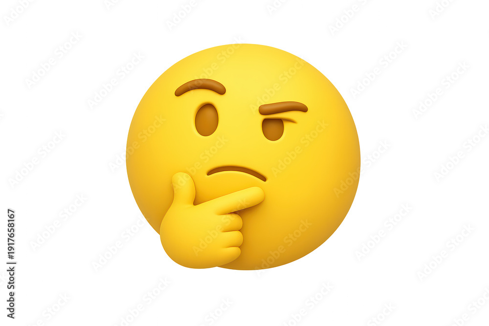 Thinking face emoji expression pondering doubt problem solving mind ...