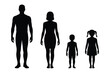 © tarek - Silhouettes of a family father mother son and daughter standing together