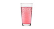 © Ophelia - Isolated sparkling pink lemonade in a tall clear glass filled with bubbly refreshment