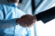 © opolja - Partnership, teamwork and shaking hands for agreement, consulting or introduction in meeting