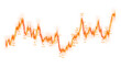 © MariaAlam - PNG image of Glowing orange three dimensional stock market candlestick chart displaying volatile financial performance trends on transparent background