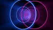 © MST. Anjumanara - Vibrant glowing neon energy vortex rings in futuristic dark space with dynamic light trails and cosmic glow