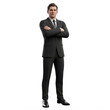 © Creative Design - Confident businessman in a suit standing with arms crossed isolated on transparent background