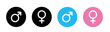 © Bright Sun - Male and female gender icon with long shadow. Man and women sexual sign symbol