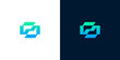 © anello - Abstract geometric logo design with a modern gradient of blue and green, conveying digital connection, energetic flow, and technological advancement in a sleek, versatile emblem