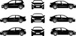 © Jhorna - Collection of black car silhouettes in various angles