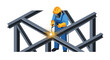 © Fahrueeeel - Welder working on metal structure construction.