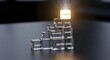 © Asghar - Corporate career progression concept with glowing executive leadership block