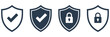 © welcome  saiful   - Security shield icons, security shield logotypes with check mark and padlock, vector illustrations of safety and protection symbols, perfect for cybersecurity
