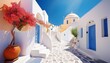 © Jeffrey - greece santorini island oia conceptual background white architecture of a narrow street abstract background greek islands santorini