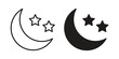 © Sabrin - Moon stars icon vector. EPS 10 editable vector bundle
