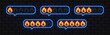 © Ivan - Neon flame rating inside glowing chat bubbles. Bright fire icons show intensity levels from mild to maximum. Great for spicy food reviews, trends, or hot content indicators.