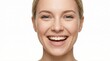 © Joao - A happy woman smiles broadly at the viewer. Her blonde hair and blue eyes are accentuated by the close-up shot