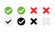 © MstLiza - Green check and red cross approval icons flat vector set