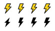 © MdRafiqul - A simple graphic illustration depicts eight lightning bolt icons arranged in two rows of four using yellow and black high quality professional detailed modern elegant stylish