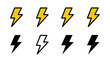 © Nargis - This image displays eight lightning bolt symbols four in bright yellow and four in stark black arranged in a simple grid pattern high quality professional detailed
