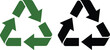 © MstRuna - Green and black recycling symbols isolated on white background representing sustainability waste management reuse reduce recycle circular economy eco friendly vector illustration