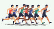 © SITI - Dynamic Group of Athletes Running in a Race Competition