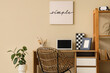 © Pixel-Shot - Interior of teenager's room with workplace and bookshelf