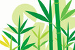 © MsKhadija - A vibrant illustration of bamboo stalks and leaves in a minimalist green and yellow design