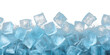 © David Kreuzberg - blue cold ice cubes bottom border isolated on white or transparent png