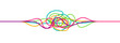 © RI Rafiq - Colorful, continuous squiggle cable background. Vibrant abstract wavy lines vector design. Multicolored interconnected flowing wire illustration