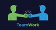 © MD. Sattar - Teamwork concept with two silhouettes shaking hands