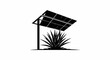 © Mubashir - Solar panel providing shade over a lush desert plant, symbolizing renewable energy and nature.