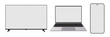 © antoniofrancois - Laptop tv and smartphone mockup collection. Set of modern devices with blank screen vector illustration