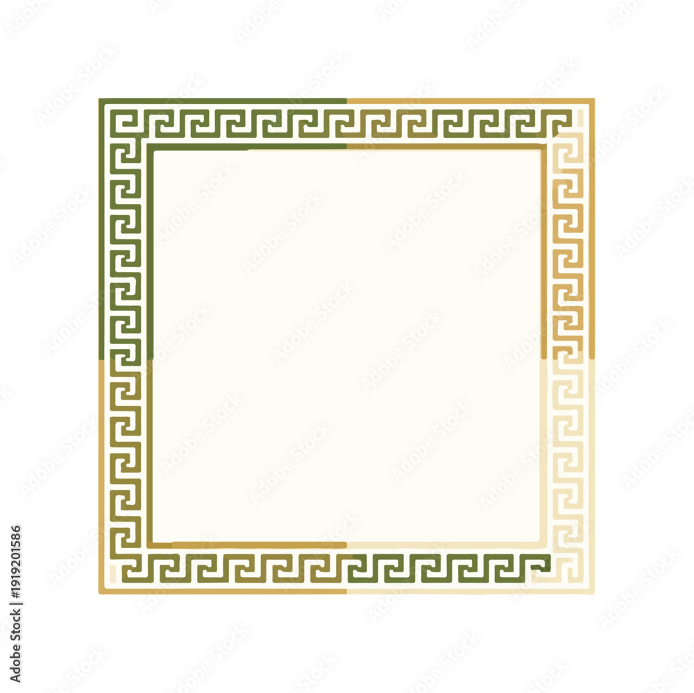 Geometric border frame illustration with decorative greek key pattern ...