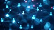 © Kristina - People icons connected in a network display on a dark background showing online interaction and data exchange