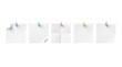 © Graphicsworld - Textured white square card pinned with colorful pushpins